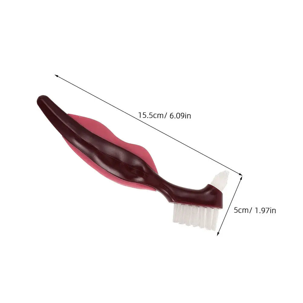 4-Pack Dual-Head Denture Cleaning Brush | Hard Bristle Set Denture Cleaning Brush QXL