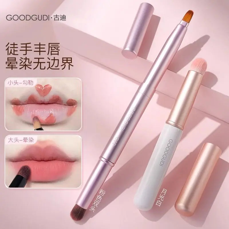 Dual-Head Retractable Lip & Concealer Blending Brush with Cap Lip Blending Brush QXL 02 and single white