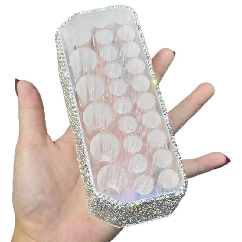 26-Hole Rhinestone Acrylic Makeup Brush Organizer & Holder Makeup Brush Organizer QXL