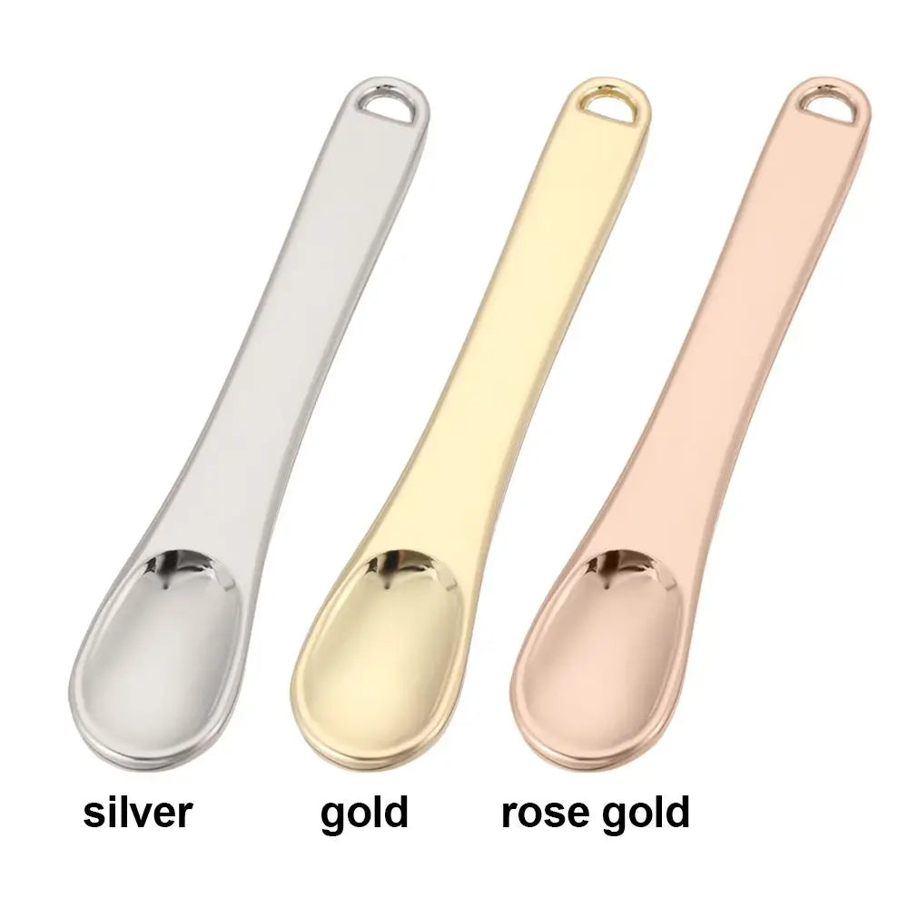 Metal Cosmetic Mini Scoop Spoon | Reusable Skincare Tool Cosmetic Scoop Spoon QXL