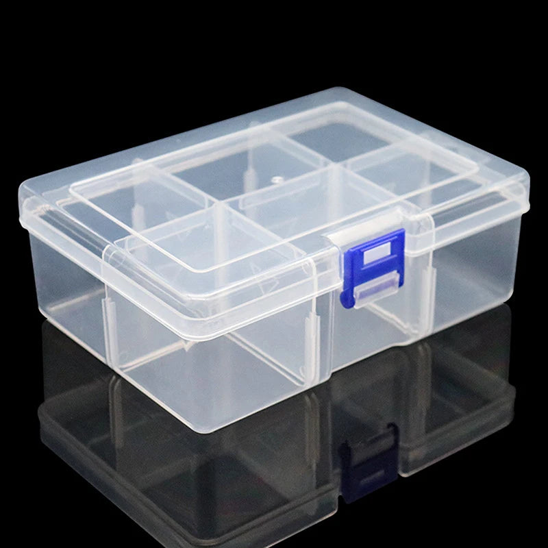 6-Grid Transparent Plastic Storage Box | Tools, Jewelry & Tackle Plastic Storage Box QXL 1pc