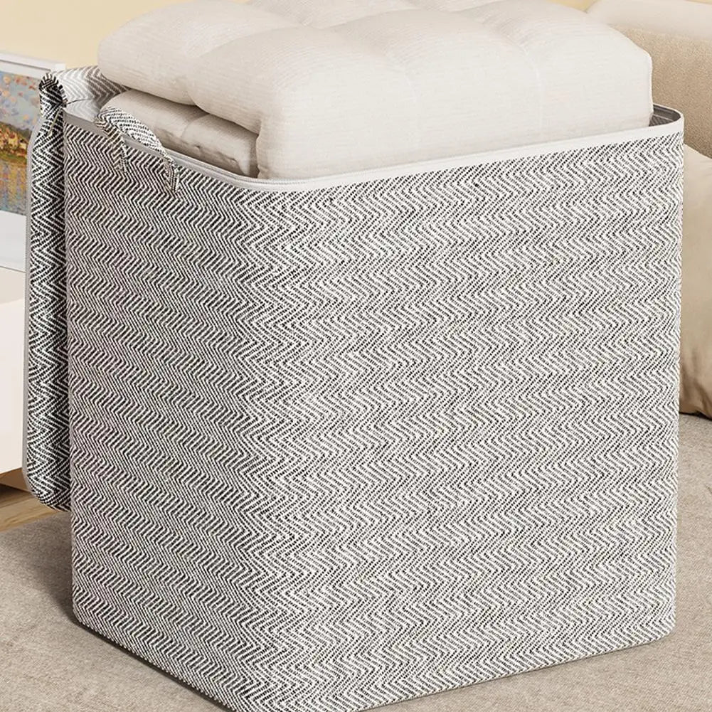 Foldable Clothes Storage Box with Lid | Large Laundry Organizer Clothes Storage Box QXL