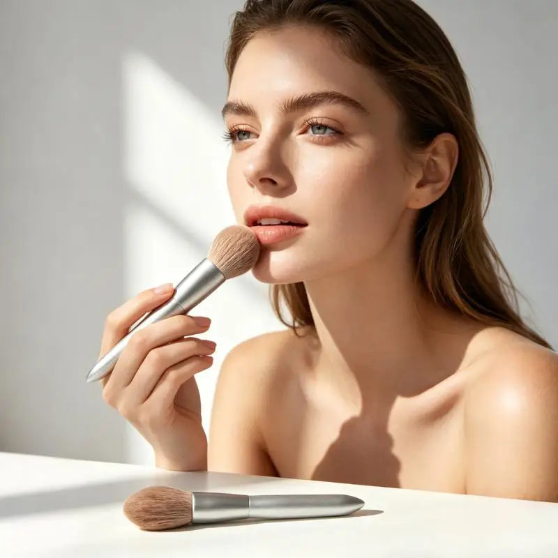 Soft Large Powder & Blush Makeup Brush | Synthetic Bristles Powder Blush Brush QXL
