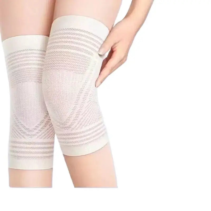 Breathable Non-Slip Knee Sleeves | Knit Cotton Support Pair Knee Sleeve QXL