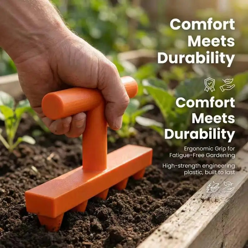 5-Tooth Hole Punch Seeder for Vegetables, Flowers & Herbs Garden Seeder Tool QXL