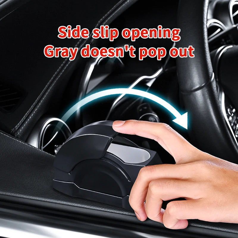 Car Door Ashtray with Lid & Stainless Steel Liner | Black Car Interior Accessory QXL