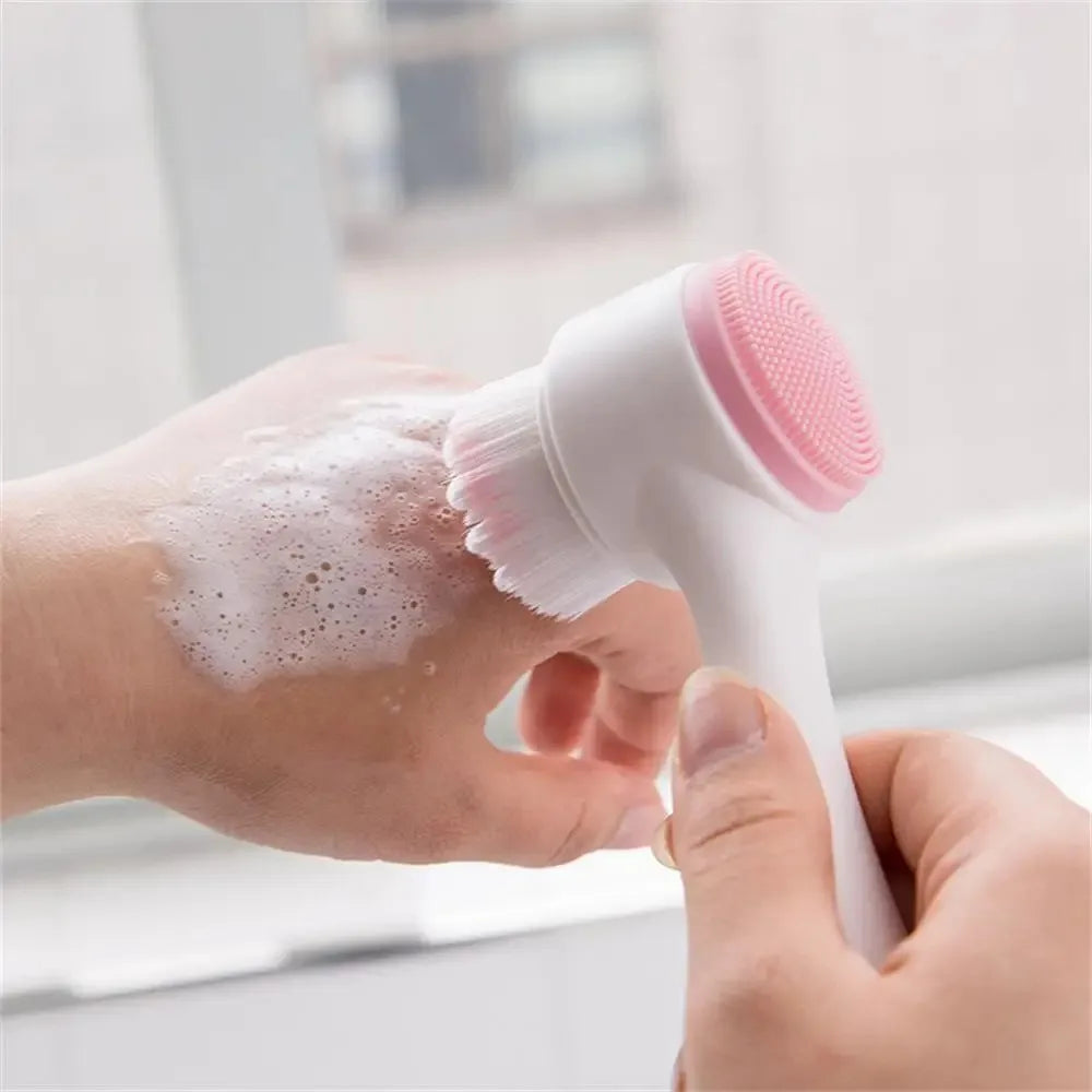 3D Double-Sided Silicone Facial Cleansing & Massage Brush Facial Cleansing Brush QXL