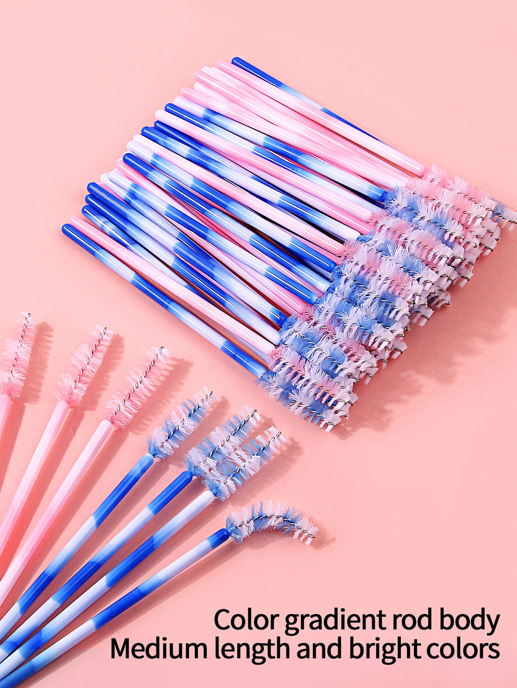 50-Pc Disposable Mascara Wands & Eyebrow Spiral Brushes Disposable Makeup Brushes QXL