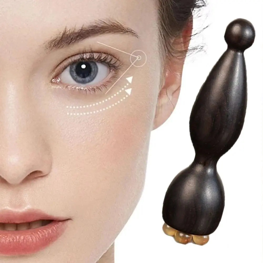 Lotus Face & Eye Massager Roller | Natural Sandalwood Face Massager Roller QXL