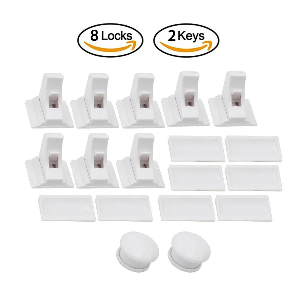 Magnetic Baby Cabinet Locks 12+3 Pack – Child Safety Latches Baby Safety Lock QXL A61 8Looks2Keys