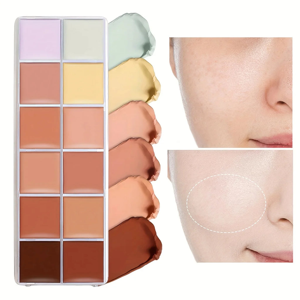 12-Color Waterproof Full Coverage Concealer Palette | Cream Concealer Palette QXL