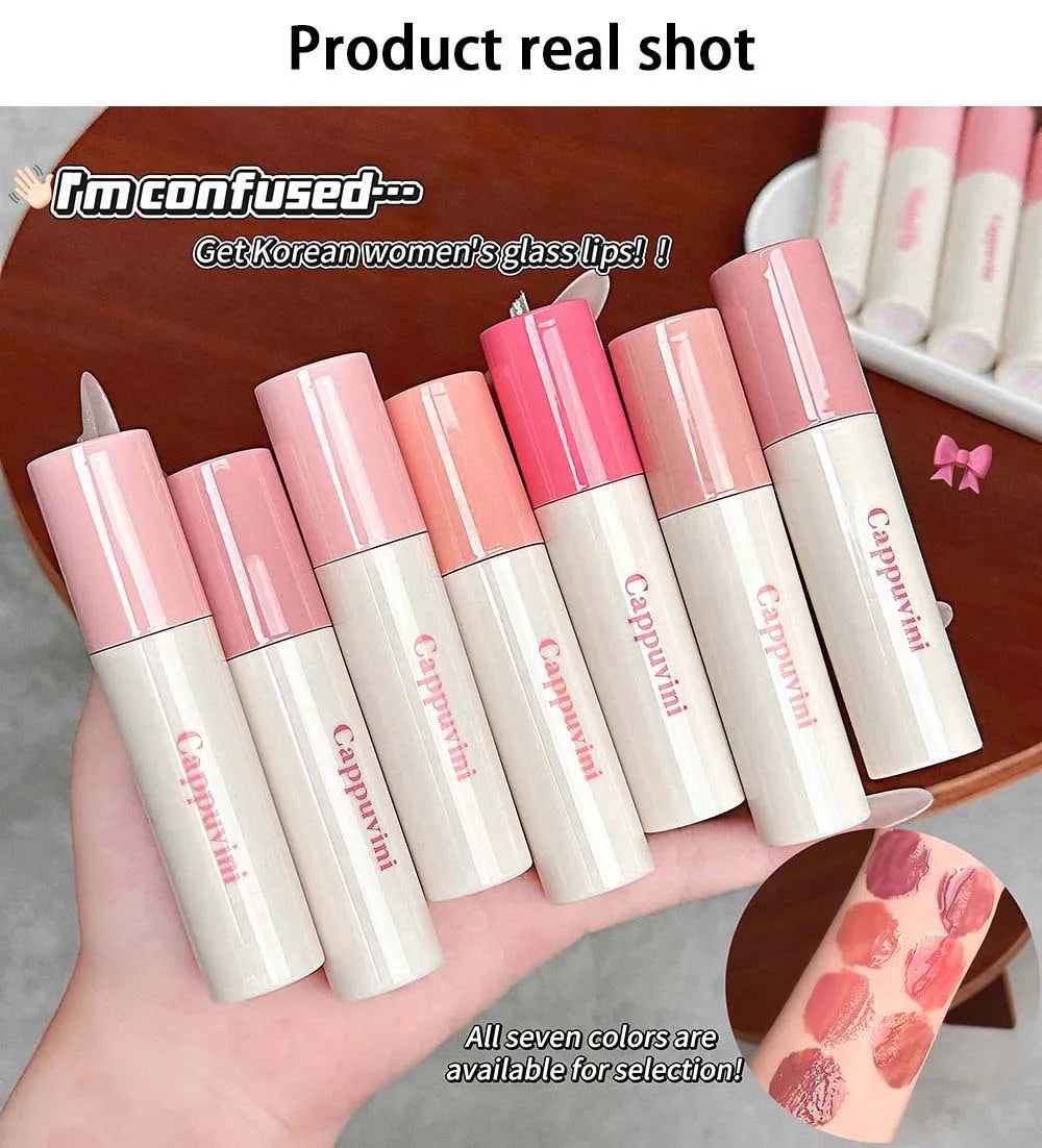 Tinted Lip Serum Oil | Glassy Mirror Lip Gloss & Hydrating Tint Tinted Lip Serum QXL