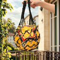 Heavy-Duty Nylon Drawstring Net Bag – Basketball & Football Sports Ball Bag QXL Black and yellow