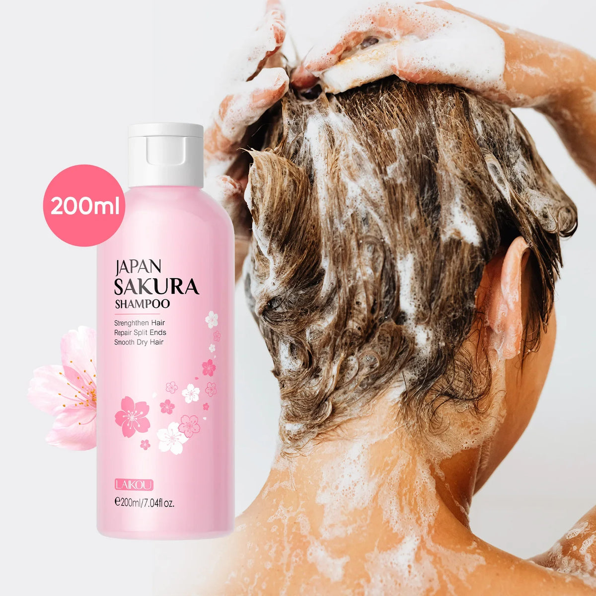 LAIKOU Sakura Shampoo & Conditioner – Cherry Blossom 200ml Shampoo & Conditioner QXL