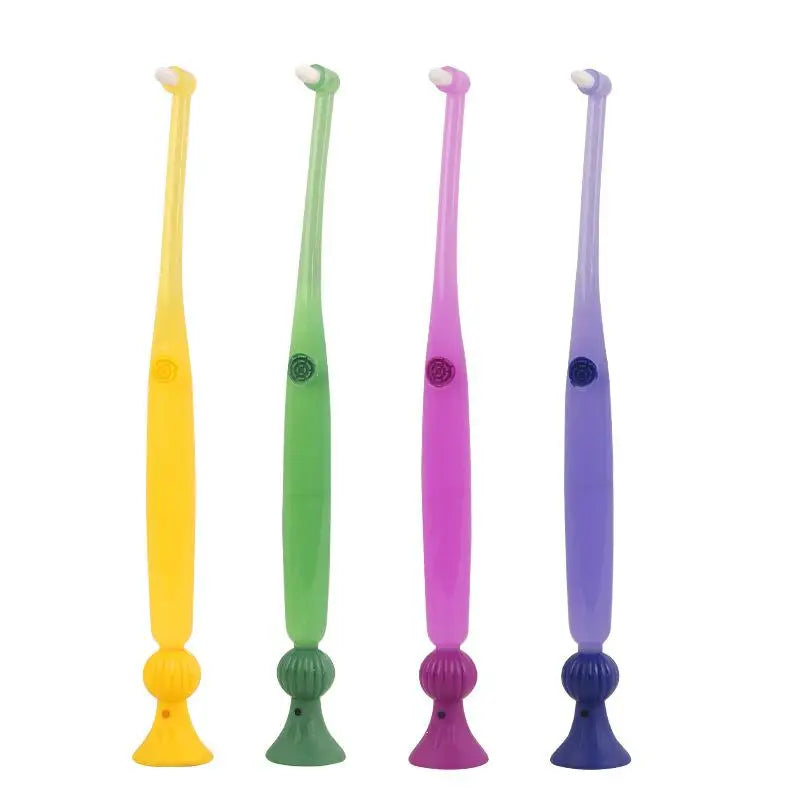Single-Tufted Toothbrush with Suction Cup | Soft Bristle Small Head Manual Toothbrush QXL