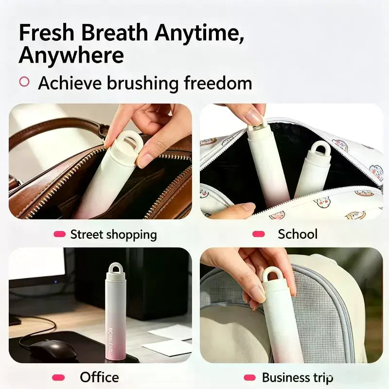 Foldable Travel Toothbrush with Built-In Toothpaste Container Travel Toothbrush QXL