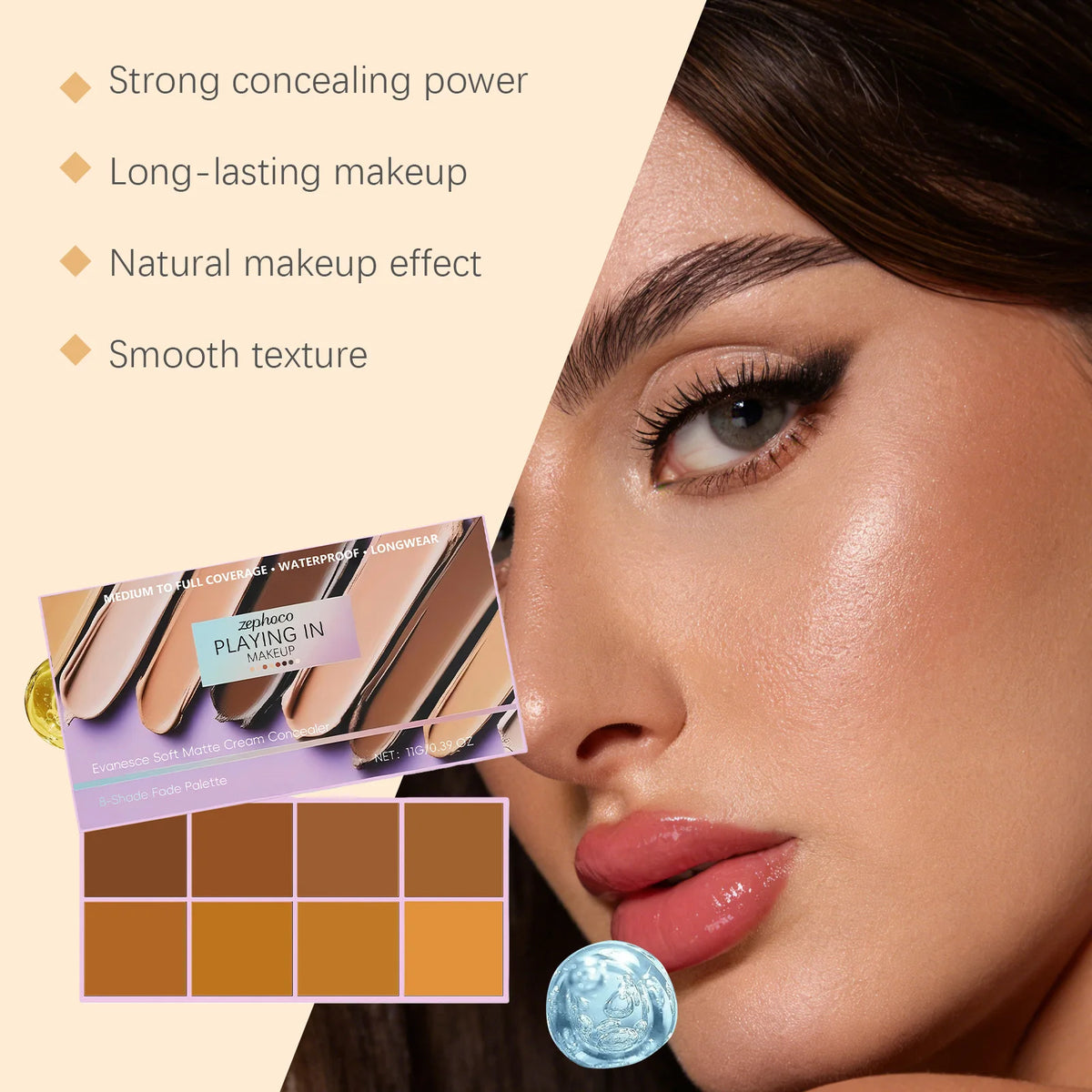 ZEPHOCO Deep Tone Matte Concealer | Full Coverage Cream Matte Concealer Cream QXL