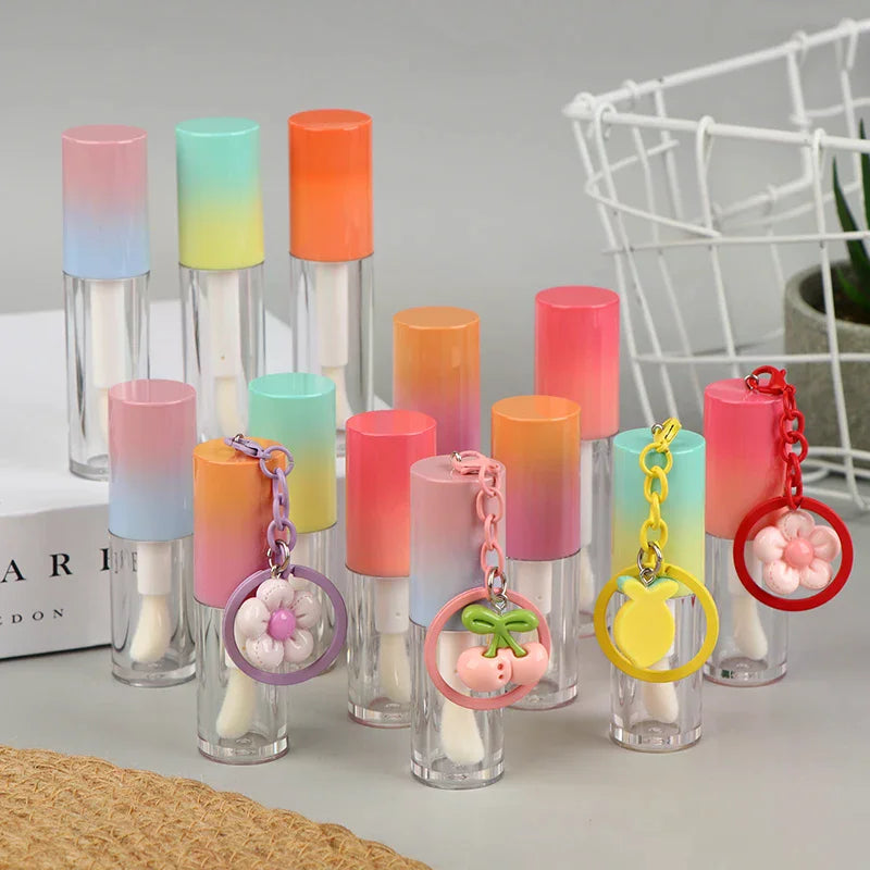 Gradient Lip Gloss Tube with Keychain | Refillable DIY Container Lip Gloss Container QXL