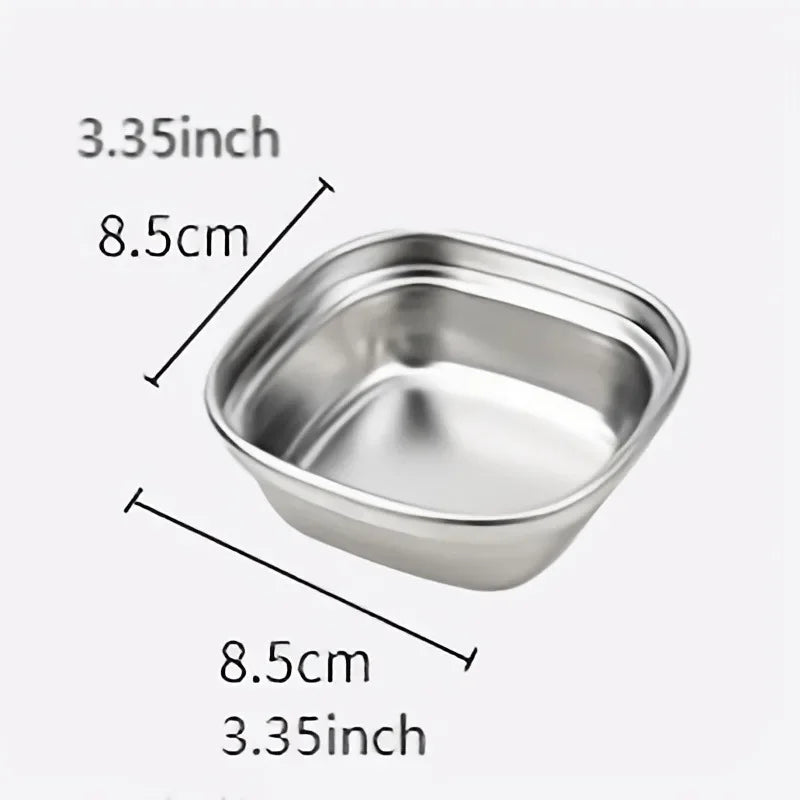 304 Stainless Steel Korean Dipping Sauce Dish | 1–4 Compartments Dipping Sauce Bowl QXL