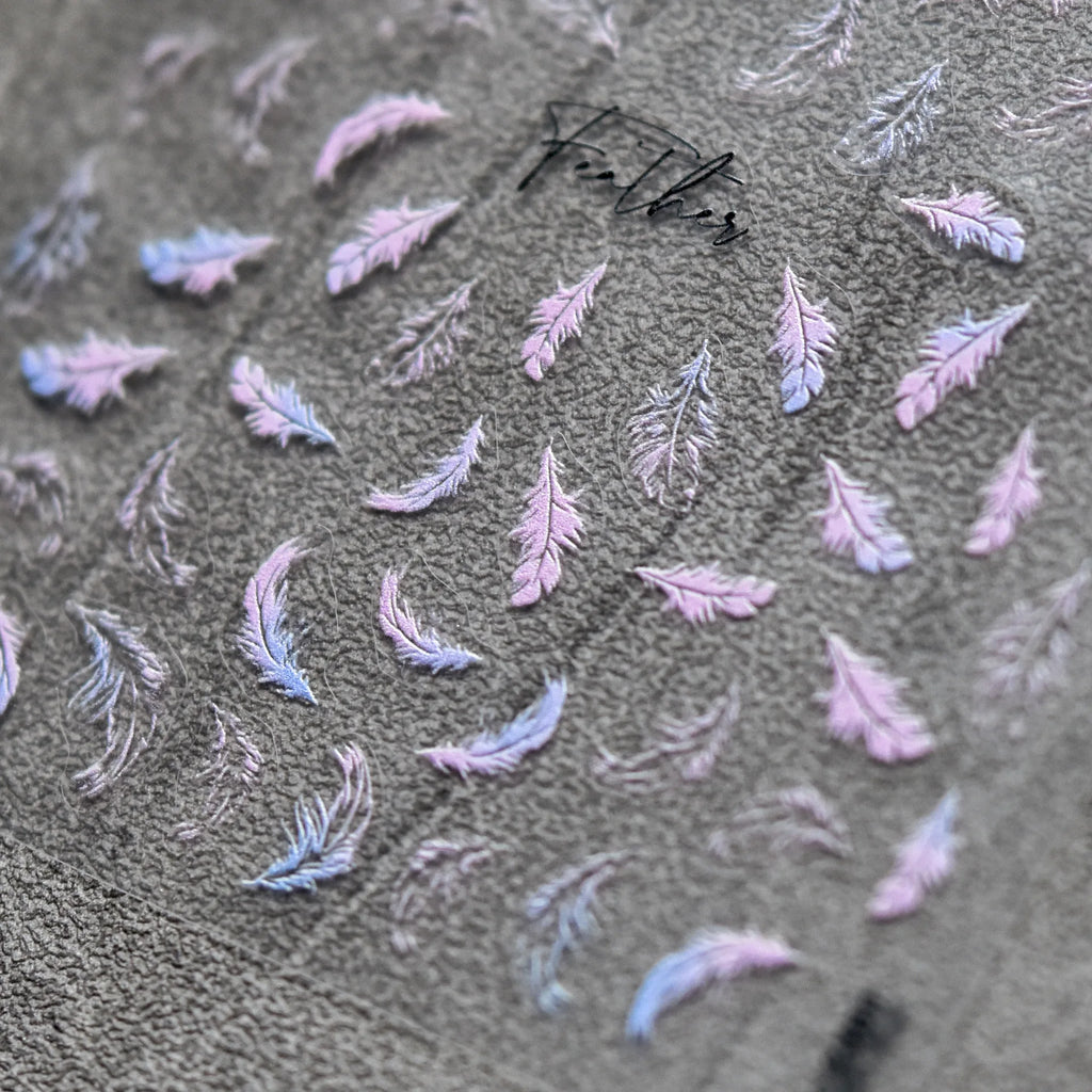 5D Feather & Letter Embossed Nail Art Stickers | NAILFYOU Nail Art Stickers QXL
