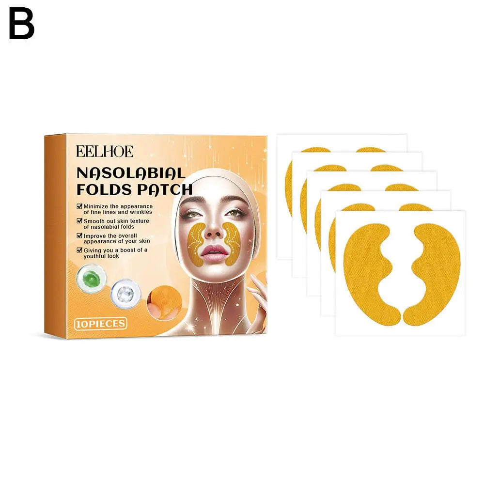 10-Pack Forehead Wrinkle Patches | Collagen Gel Facial Mask Wrinkle Gel Patches QXL Nasolabial patch