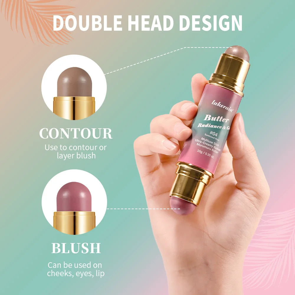 Lakerain 4-in-1 Butter Radiance Makeup Stick | Lips Eyes Cheeks Multi-Use Makeup Stick QXL