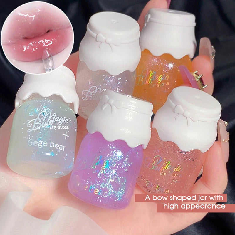Bow Knot Milk Canister Lip Gloss | Hydrating Mirror Shine Lip Gloss QXL 01