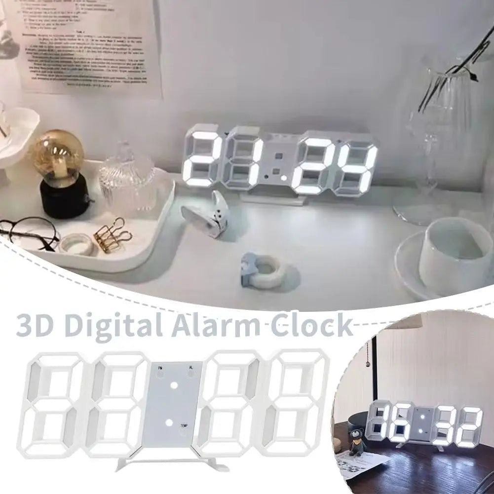 3D LED Digital Alarm Clock – Auto Dimming, Date & Temp Display LED Alarm Clock QXL