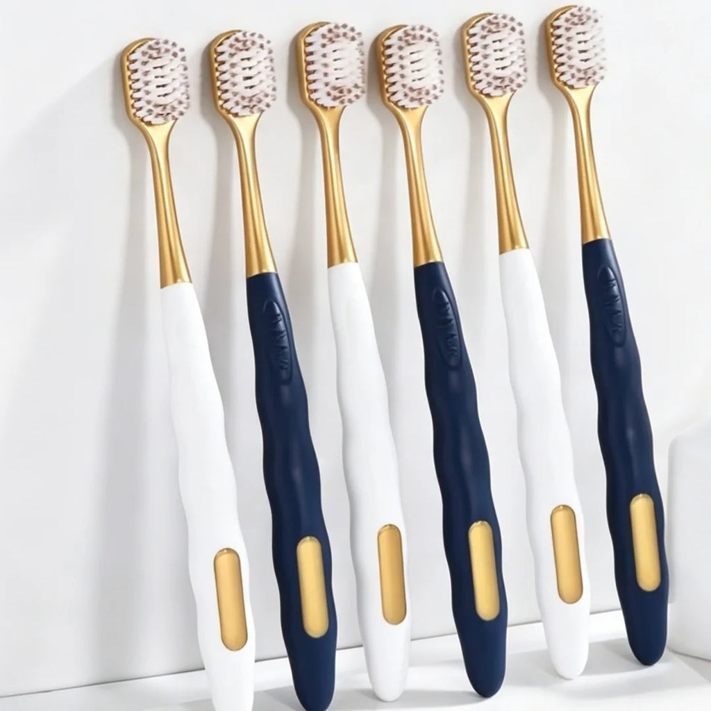 6-Pack Adult Soft Bristle Toothbrush | Wide Head Unisex Set Manual Toothbrush QXL
