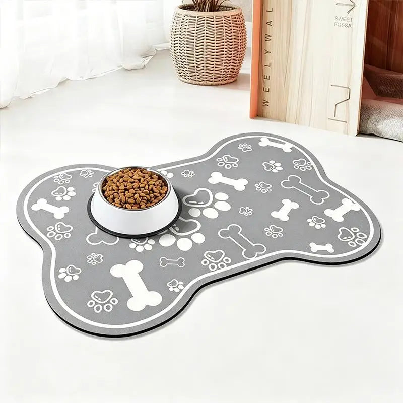Diatomaceous Earth Pet Placemat | Quick-Dry Dog & Cat Bowl Mat Pet Feeding Mat QXL