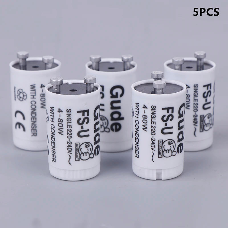 5-Pack Fluorescent Lamp Starters FS-U S2 TL | 220V 4–80W CE RoHS Fluorescent Lamp Starter QXL