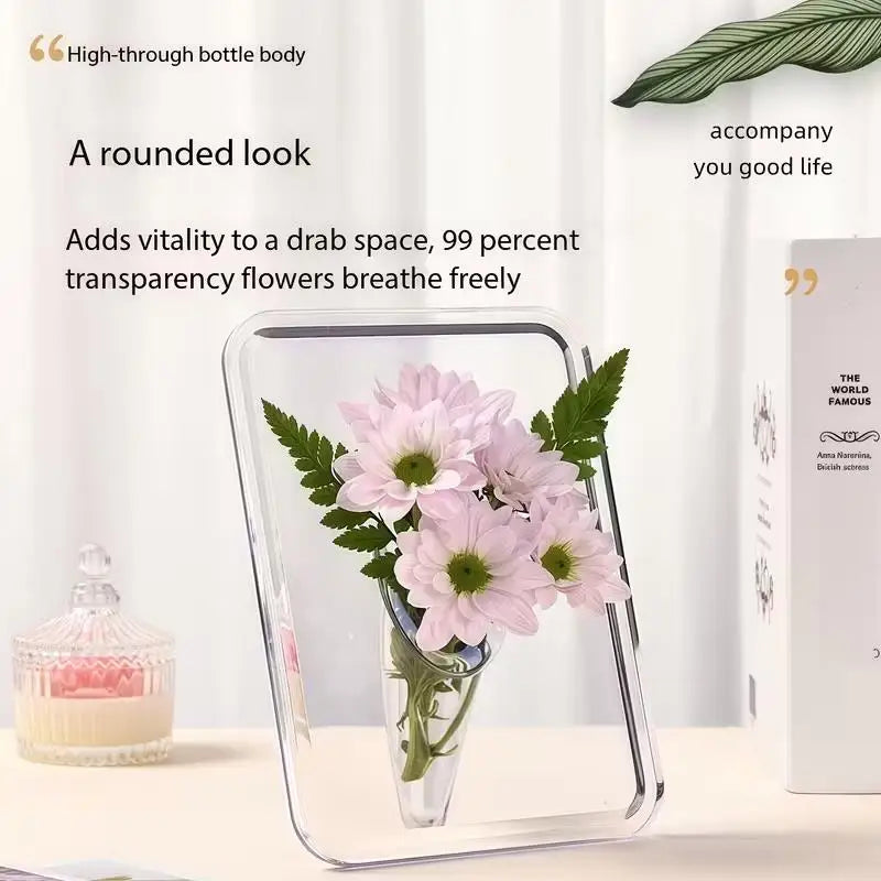 Clear Acrylic Rectangular Vase | Frame Design Home Decor Gift Decorative Vase QXL