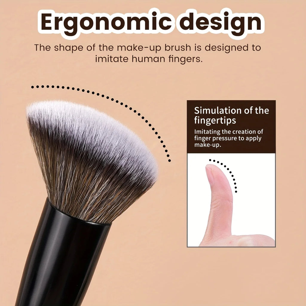 LUXEBLEND 3-Pc Makeup Brush Set – Foundation, Blush & Concealer Makeup Brush Set QXL