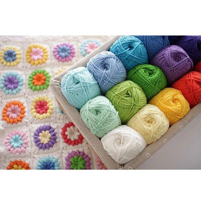 5-Strand Milk Cotton Baby Yarn 50g | Crochet & Knitting Thread Craft Yarn QXL