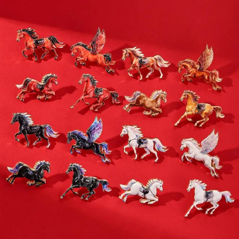 Enamel Horse Brooch Pin | Women's Animal Fashion Accessory Enamel Brooch Pin QXL
