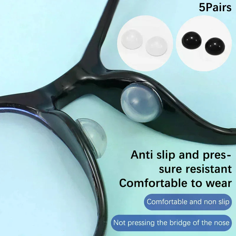 Silicone Anti-Slip Glasses Nose Pads – 5 Pairs, Self-Adhesive Eyewear Nose Pads QXL