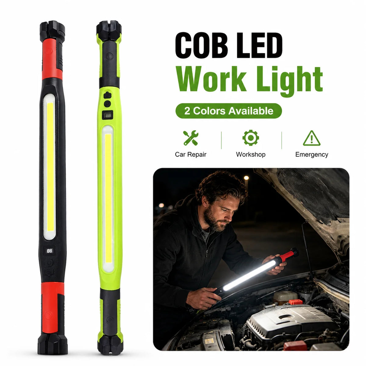 USB Rechargeable Magnetic LED Work Light | 360° Hook Lamp LED Work Light QXL