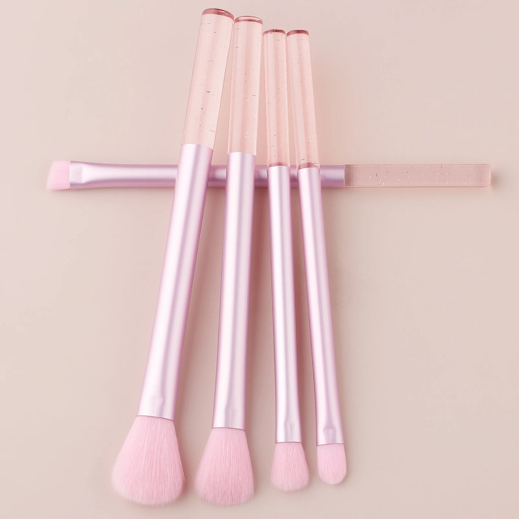 5-Pc Glitter Makeup Brush Set | Blush Eyeshadow Brow Brushes Makeup Brush Set QXL