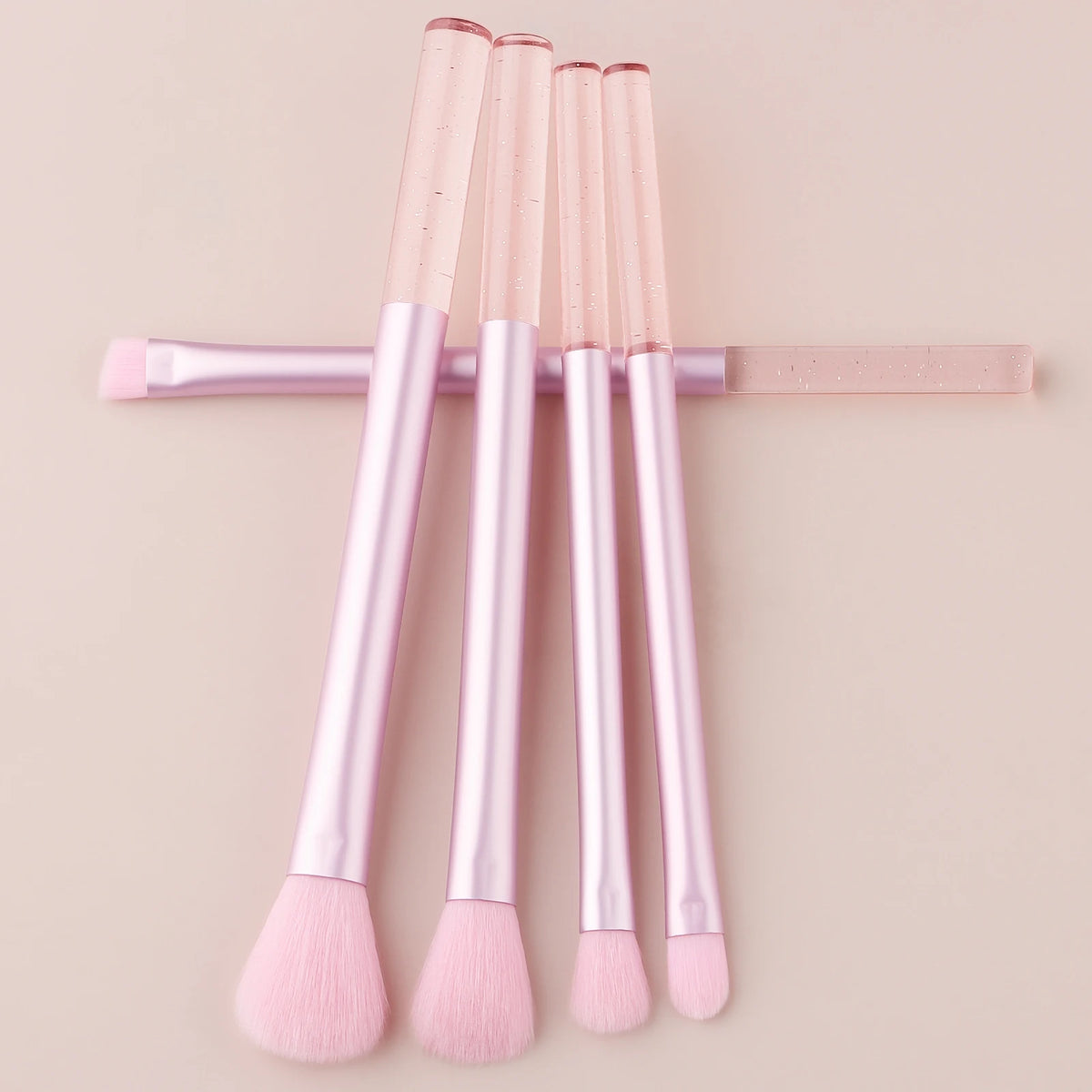 5-Pc Glitter Makeup Brush Set | Blush Eyeshadow Brow Brushes Makeup Brush Set QXL