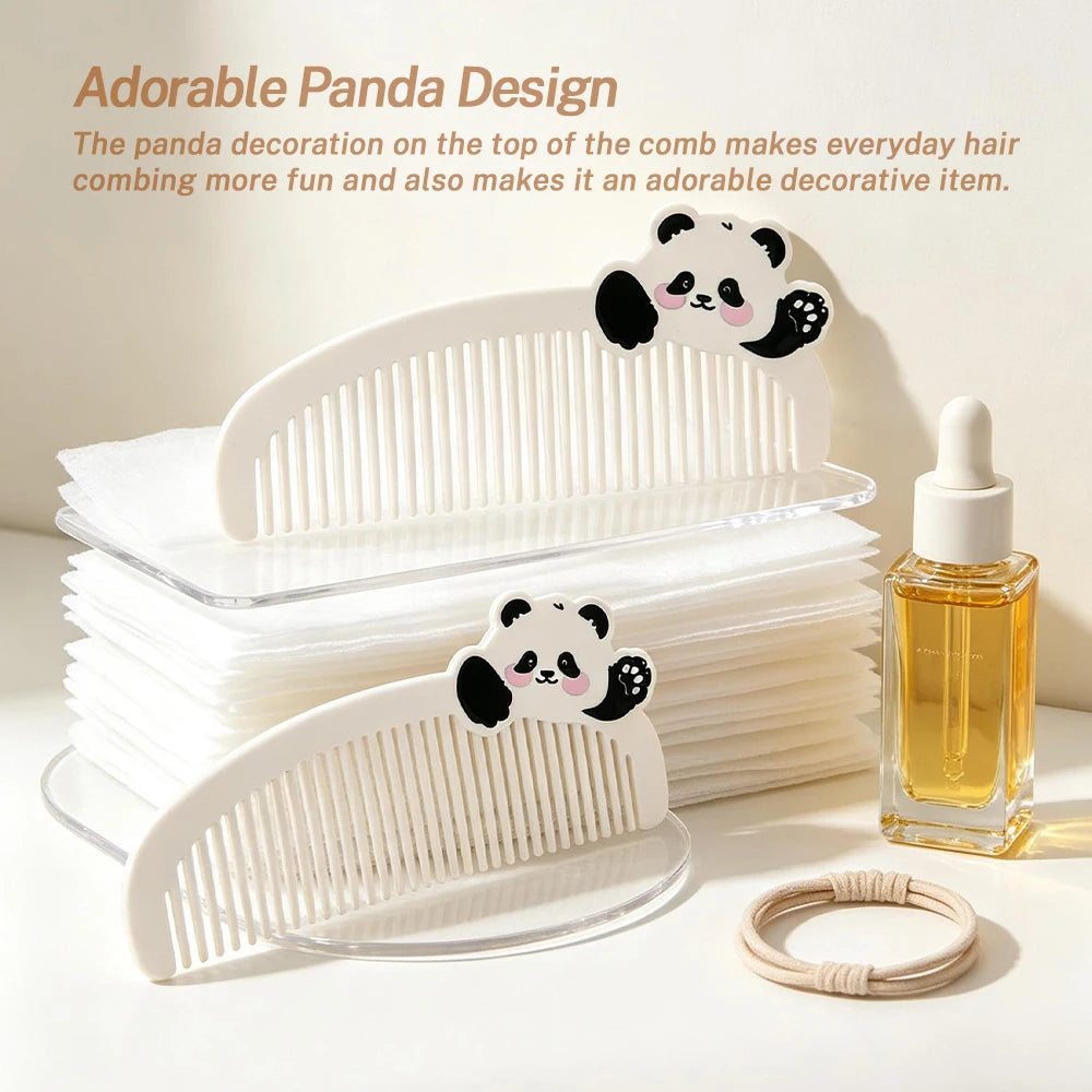Mini Panda Crescent Wide-Tooth Pocket Comb | Travel Hair Comb Pocket Hair Comb QXL