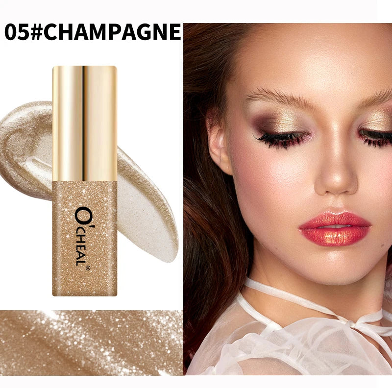 Mini Glitter Liquid Eyeshadow – Shimmer Metallic Waterproof Liquid Eyeshadow QXL 05CHAMPAGNE 3.5g