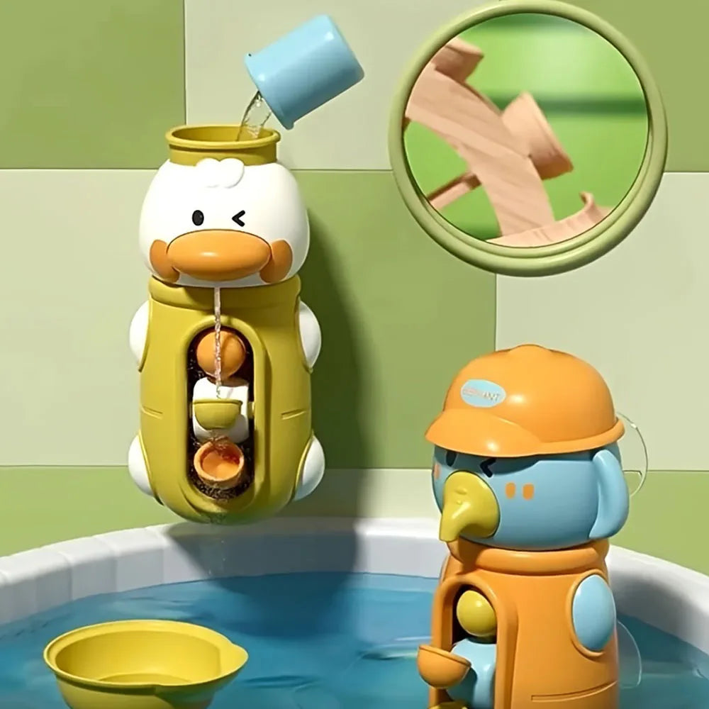 Duck & Elephant Bath Toy Water Spinner with Suction Cup Kids Bath Toy QXL