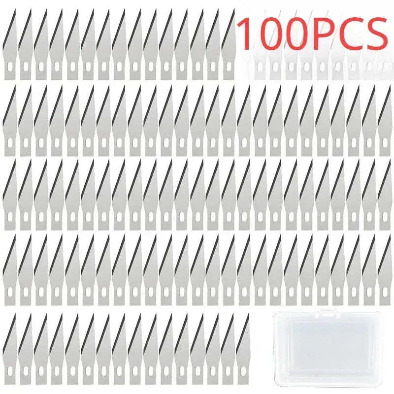 50/100-Pc Stainless Steel Scalpel Blades | DIY Wood Carving Kit Craft Scalpel Blades QXL 100pcs