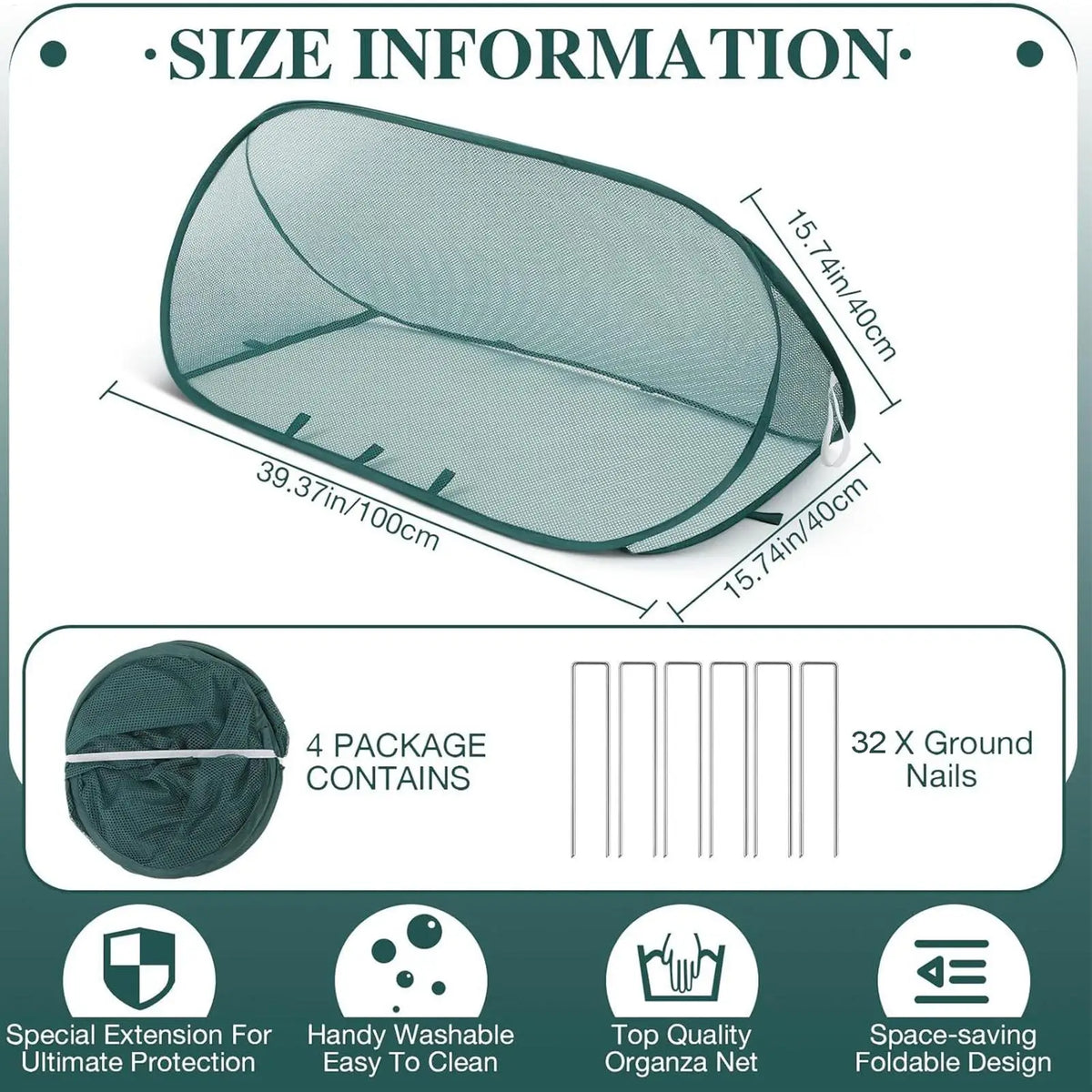 4-Pack Pop-Up Mesh Plant Covers | Foldable Garden Protectors Garden Plant Cover QXL