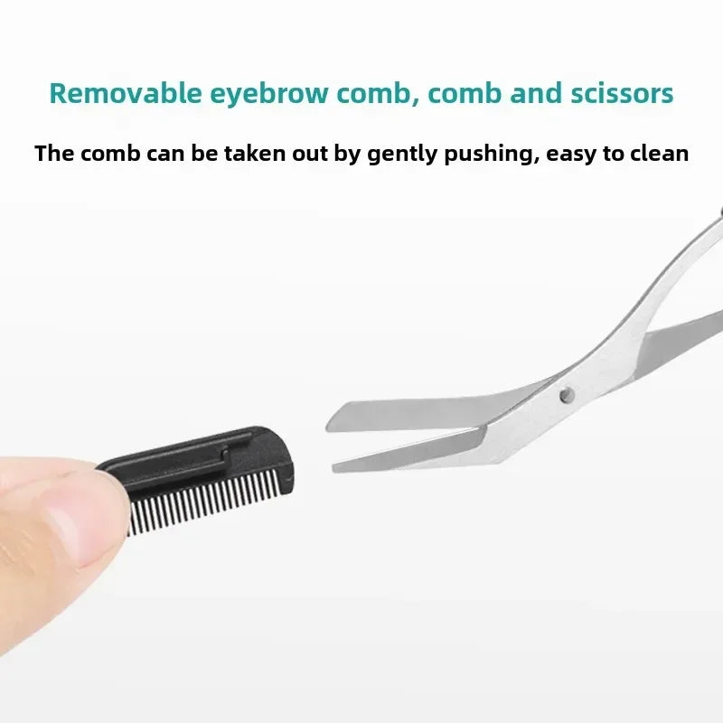 Stainless Steel Eyebrow Trimmer with Comb | Shaping Tool Eyebrow Trimmer QXL