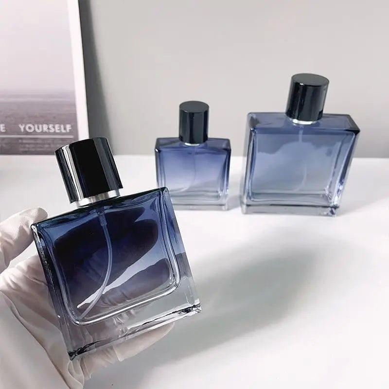Gradient Blue Glass Perfume Sprayer | Refillable Travel Bottle Perfume Atomizer QXL 30ml
