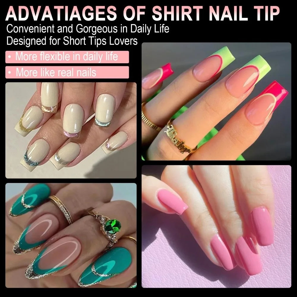 600-Pack Almond False Nail Tips | Half Matte Press-On Extensions False Nail Tips QXL
