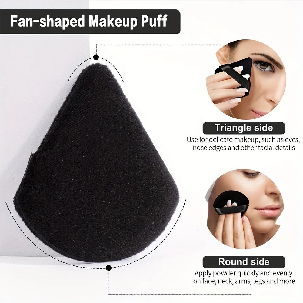 MAANGE Triangle Powder Puff Set 3/5/6 Pcs | Soft Velour Makeup Makeup Powder Puff QXL