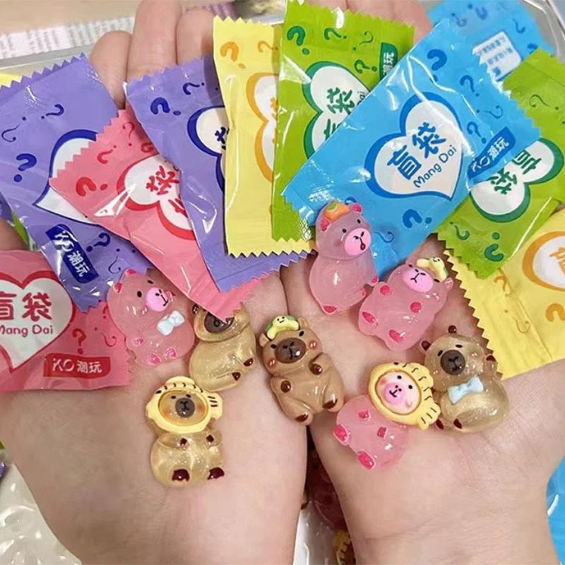 20-Pack Glow Capybara Mini Figurines | Blind Bag Surprise Set Mini Figurine Set QXL