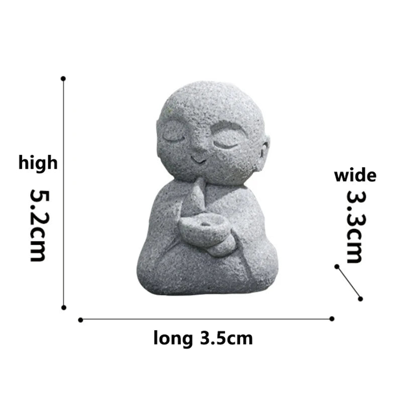 Japanese Jizo Monk Incense Holder | Zen Resin Figurine Incense Holder Figurine QXL